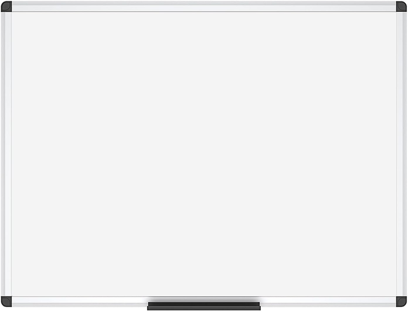 VIZ-PRO Droog Veeg Magnetisch Whiteboard, Zilver Aluminium Frame, 60 x 45 cm