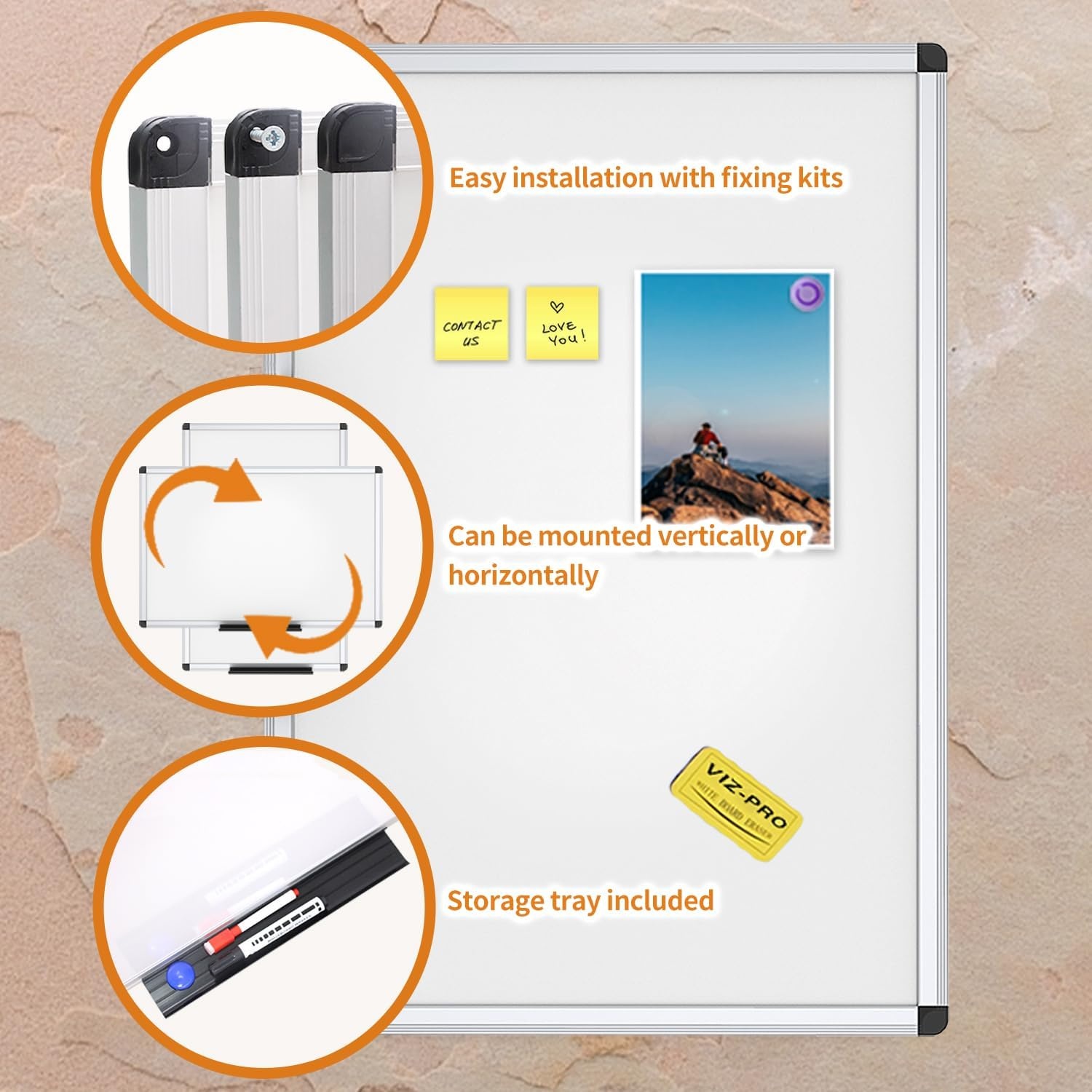Magnetisch Whiteboard 60x45cm - Droog Afwisbaar & Aluminium Frame (53% Korting)