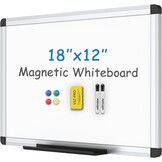 VIZ-PRO Droog Veeg Magnetisch Whiteboard, Zilver Aluminium Frame, 60 x 45 cm