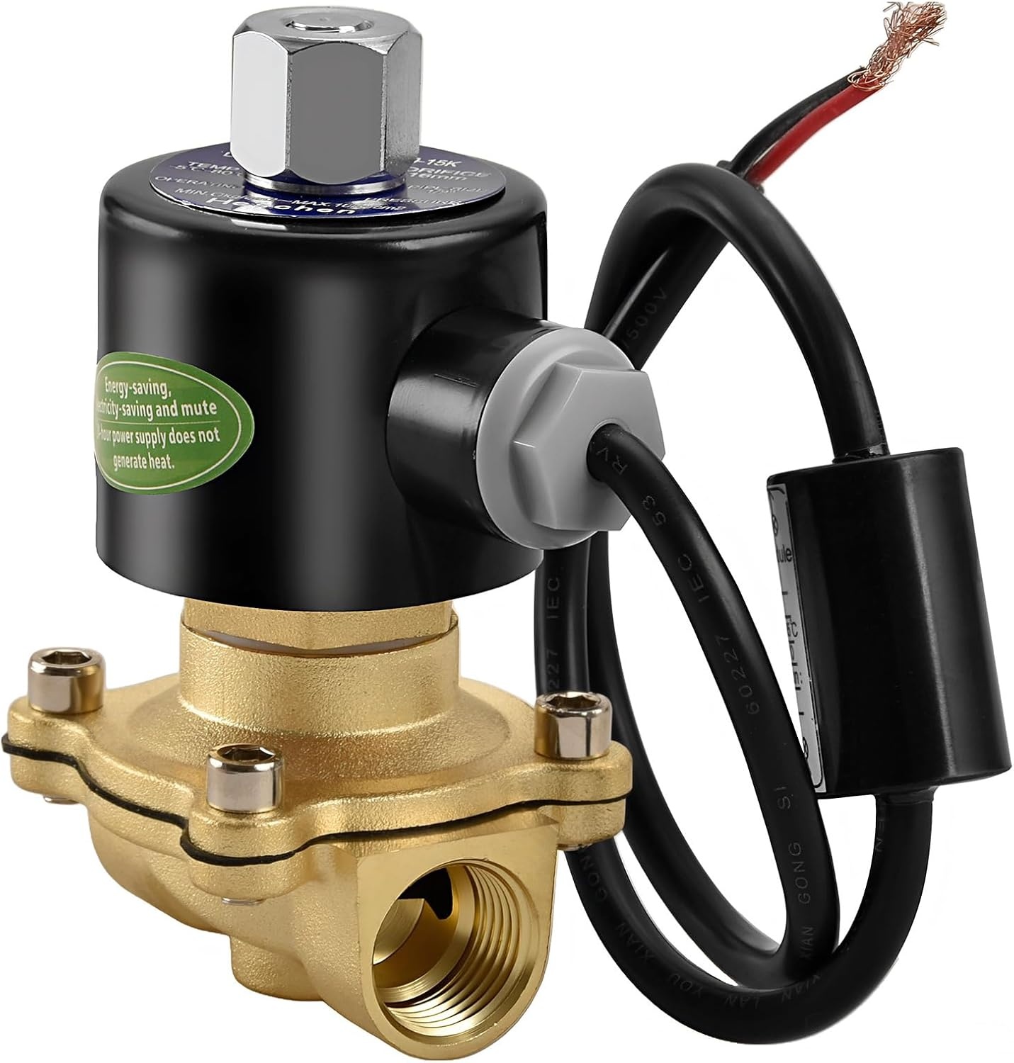 Heschen messing elektromagneetventiel 2WK160-15 PT1/2 DC 12V directe werking water lucht gas-sluiter