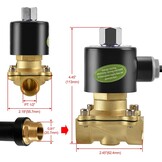 Heschen messing elektromagneetventiel 2WK160-15 PT1/2 DC 12V directe werking water lucht gas-sluiter
