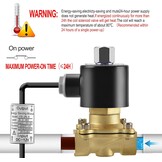 Heschen messing elektromagneetventiel 2WK160-15 PT1/2 DC 12V directe werking water lucht gas-sluiter