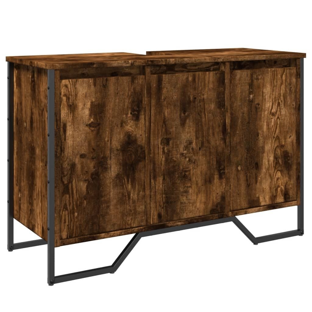 Betaalbare Wastafelkast Gerookt Eikenhout 91x35x60cm - 75% Korting