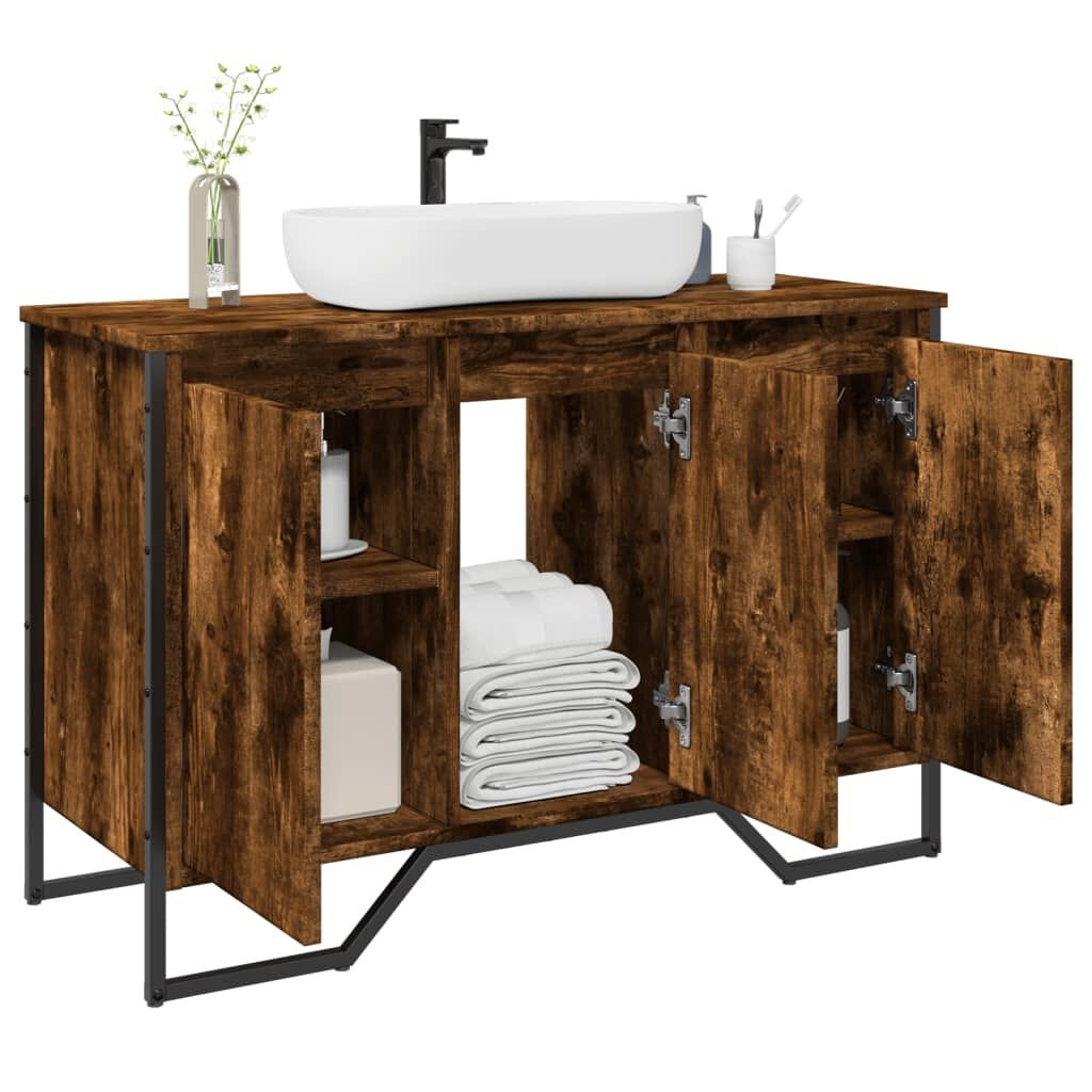Betaalbare Wastafelkast Gerookt Eikenhout 91x35x60cm - 75% Korting