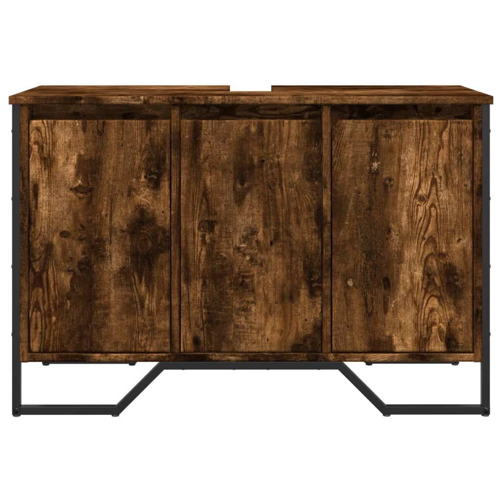 Betaalbare Wastafelkast Gerookt Eikenhout 91x35x60cm - 75% Korting