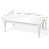 vidaXL Salontafel 115x65x42 cm hoogglans wit