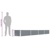 vidaXL Plantenbak verhoogd 320x40x45 cm gegalvaniseerd staal grijs