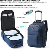 Blauwe 2-in-1 Trolley Rugzak (34% Korting!) - 17.3" Laptopvak