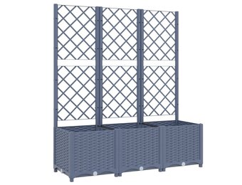vidaXL Plantenbak met Latwerk - 120x40x136 cm Donkergrijs (34% Korting!)