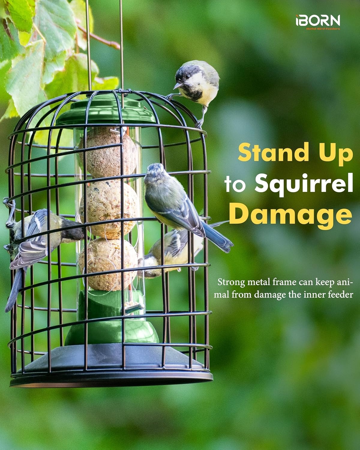 Eekhoornvrije Vogelvoeder (Groen, 20cm) - 28% Korting!