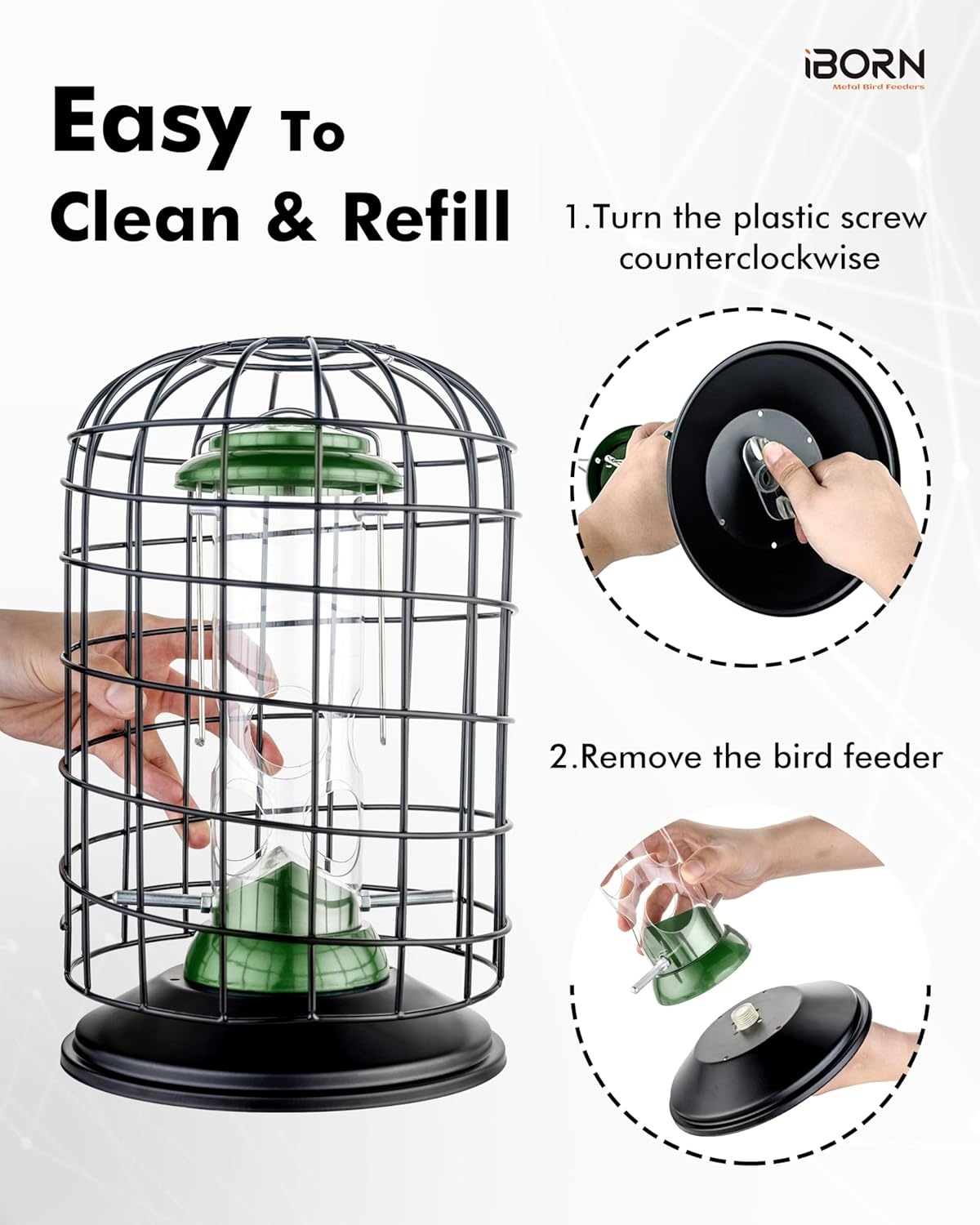 Eekhoornvrije Vogelvoeder (Groen, 20cm) - 28% Korting!