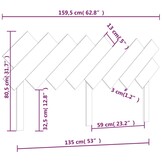 vidaXL Hoofdbord Grenenhout Wit (159,5cm) - 67% Korting!