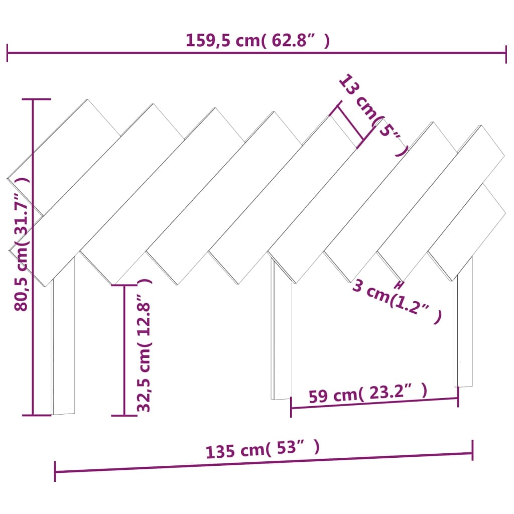 vidaXL Hoofdbord Grenenhout Wit (159,5cm) - 67% Korting!