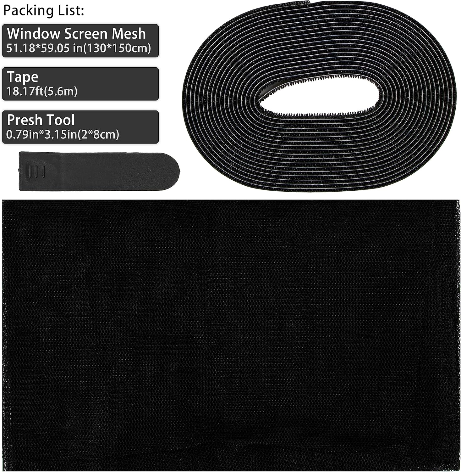 Horrengaas Gordijn Zwart 130x150 cm (23% Korting)