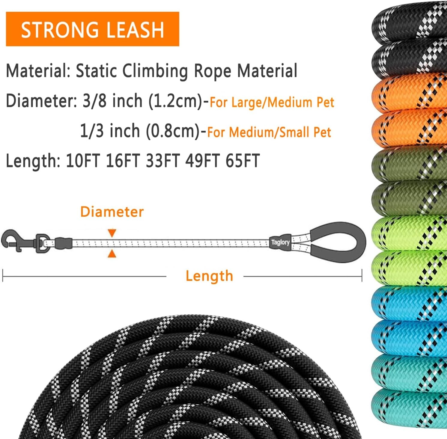 Hondenlijn Reflecterend Nylon Oranje 3m - 24% Korting!