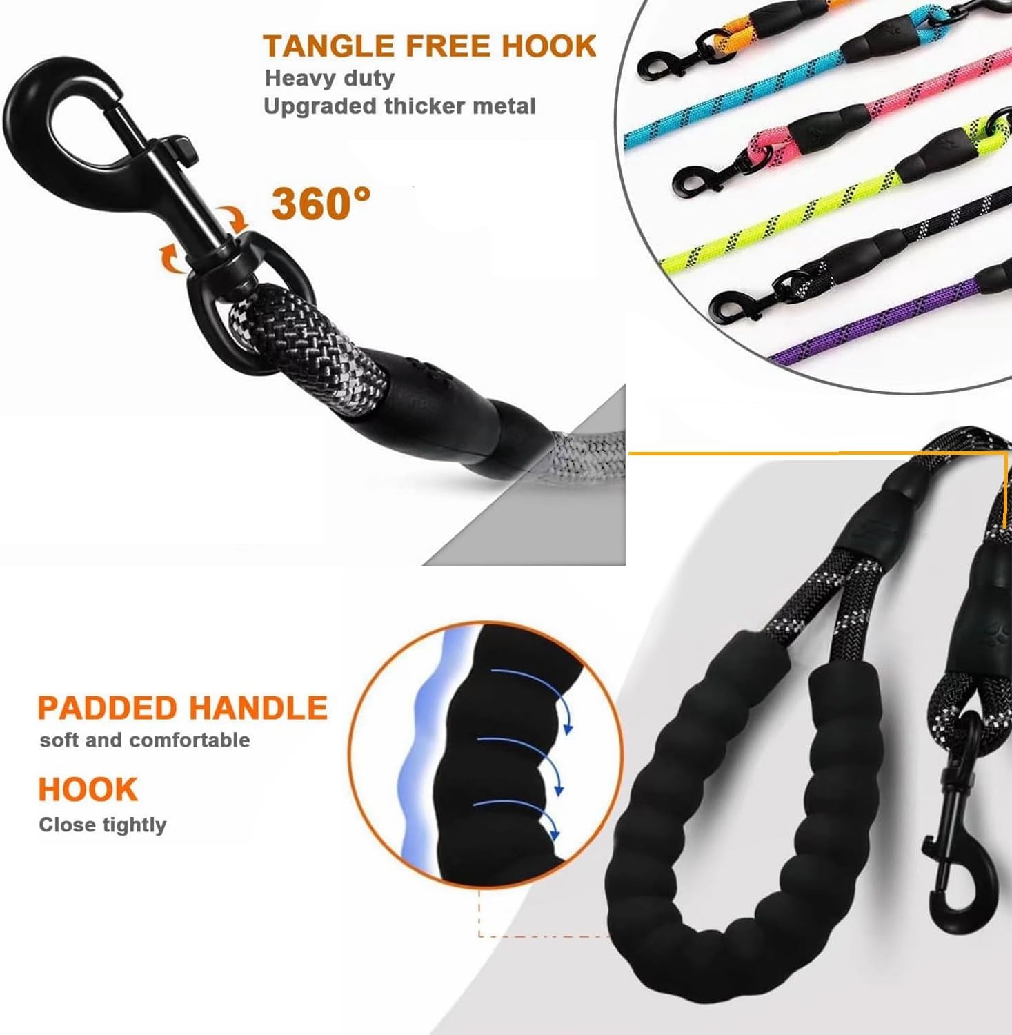 Hondenlijn Reflecterend Nylon Oranje 3m - 24% Korting!