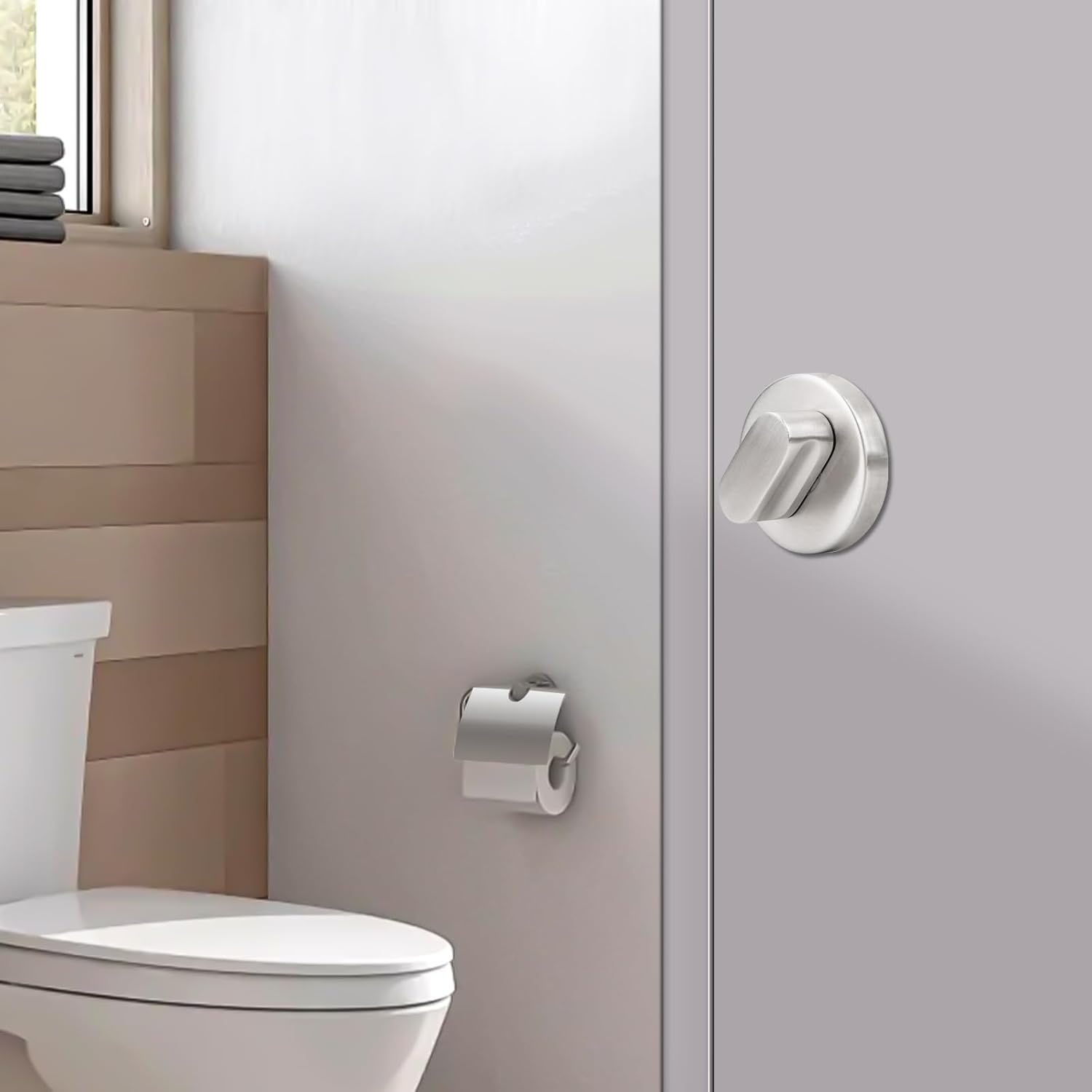 WC-Rozet RVS | Vrij/Bezet Indicator Gesatineerd | 27% Korting