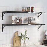 VidaXL Wandschappen RVS Zwart (2 stuks) - 60% Korting!