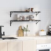 VidaXL Wandschappen RVS Zwart (2 stuks) - 60% Korting!