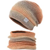 Dames Muts & Sjaal Set - Gradiënt Oranje - 28% Korting!