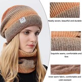 Dames Muts & Sjaal Set - Gradiënt Oranje - 28% Korting!