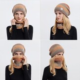 Dames Muts & Sjaal Set - Gradiënt Oranje - 28% Korting!