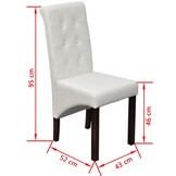 vidaXL Eetkamerstoelen Kunstleer Wit - 37% Korting!