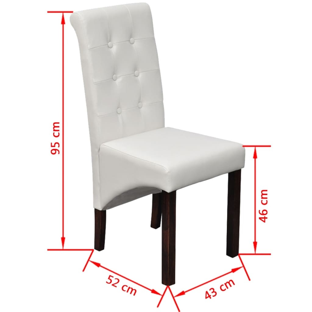 vidaXL Eetkamerstoelen Kunstleer Wit - 37% Korting!