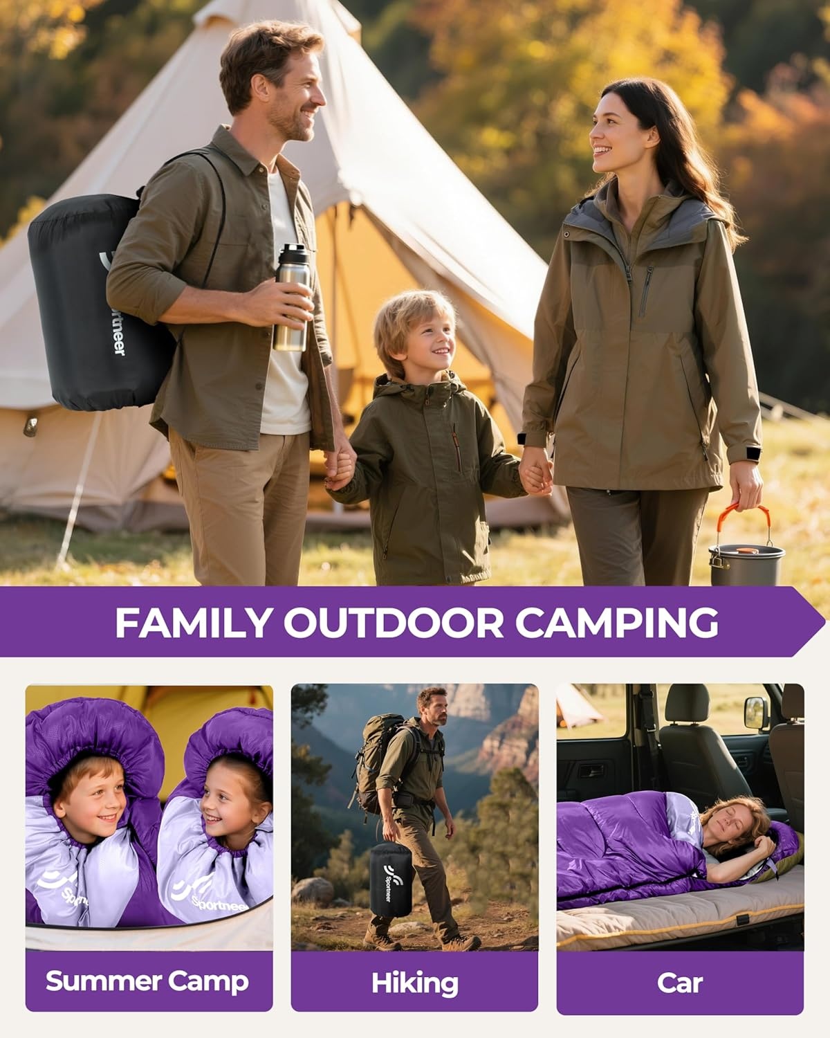 Waterdichte 3-seizoenen Slaapzak (221x80cm) - 28% Korting!