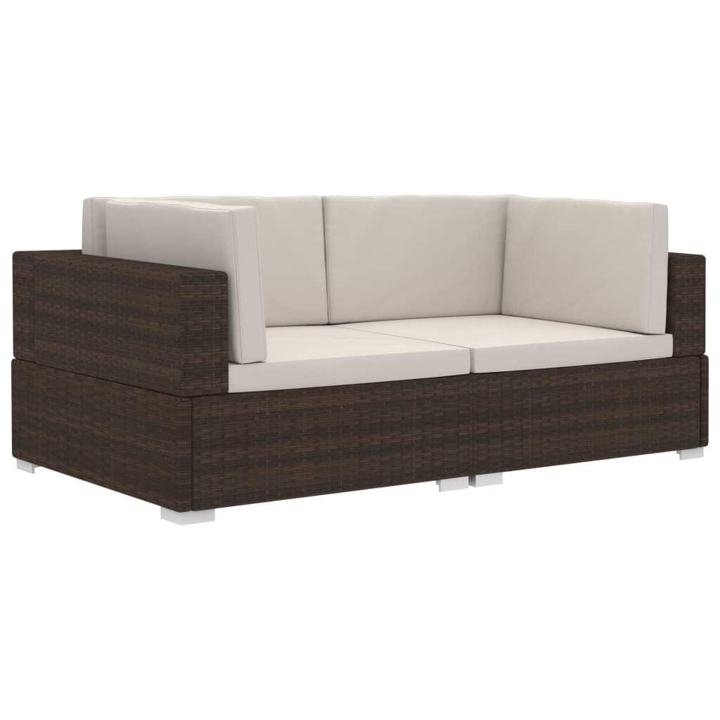vidaXL Hoekbank Poly Rattan Bruin - 35% Korting