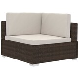 vidaXL Hoekbank Poly Rattan Bruin - 35% Korting