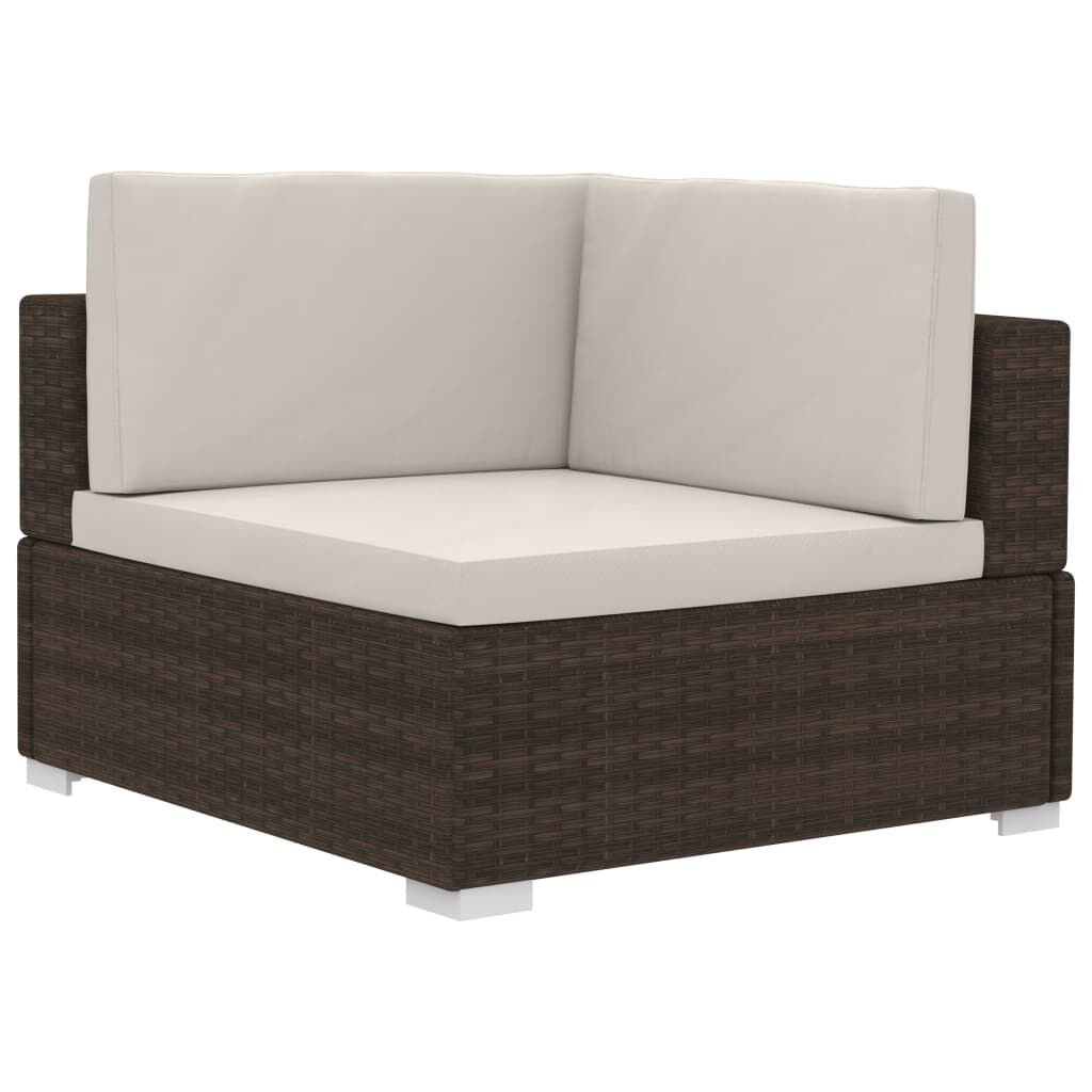 vidaXL Hoekbank Poly Rattan Bruin - 35% Korting
