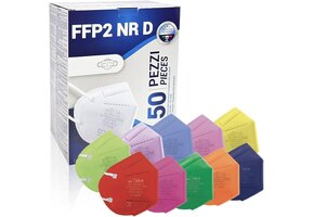 Gekleurde FFP2 Mondmaskers (50 stuks) - Gemaakt in Italië - 34% Korting