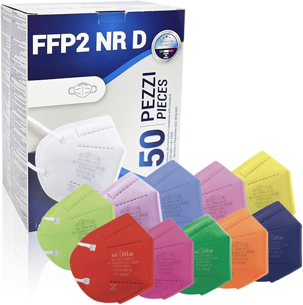 Gekleurde FFP2 Mondmaskers (50 stuks) - 28% Korting