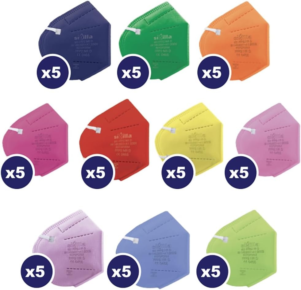 Gekleurde FFP2 Mondmaskers (50 stuks) - 28% Korting