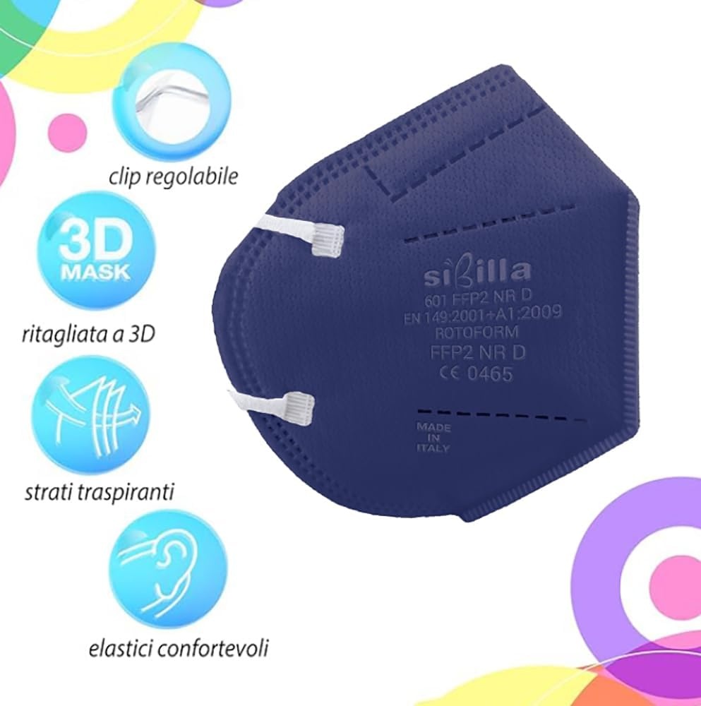 Gekleurde FFP2 Mondmaskers (50 stuks) - 28% Korting