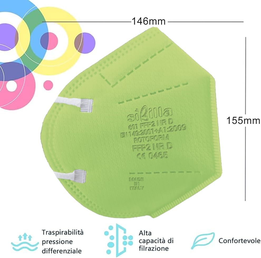 Gekleurde FFP2 Mondmaskers (50 stuks) - 28% Korting