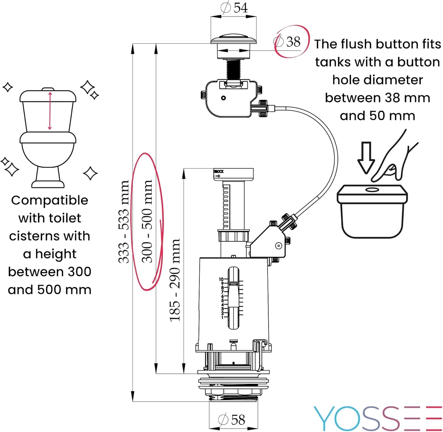 Waterbesparend Toilet Spoelmechanisme 3/6L Chroom - 32% Korting!