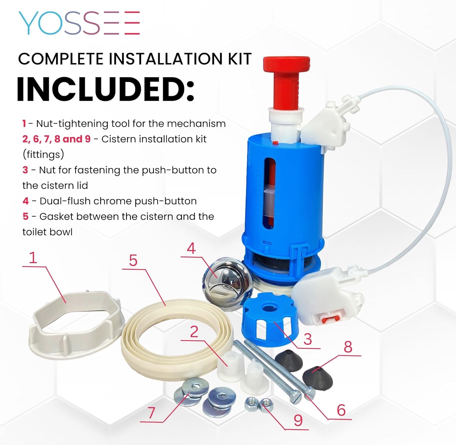 Waterbesparend Toilet Spoelmechanisme 3/6L Chroom - 32% Korting!