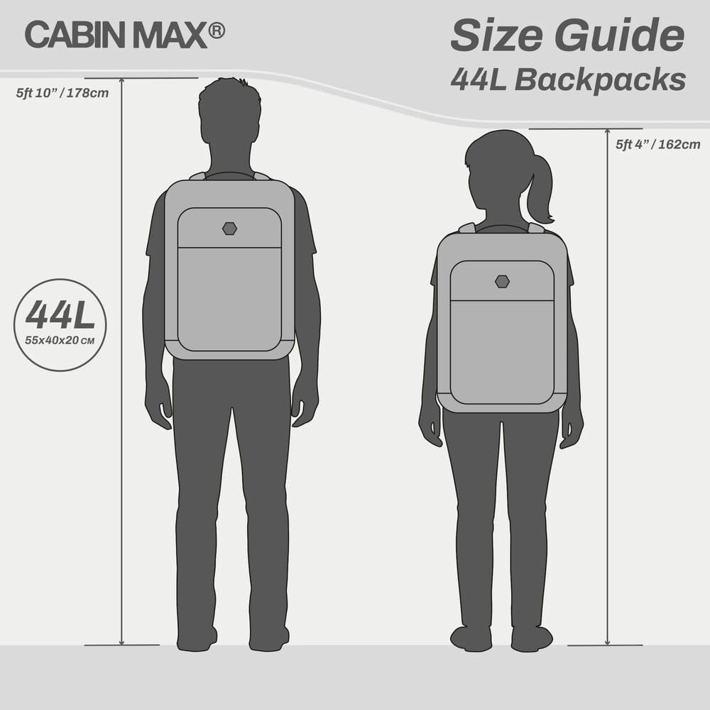 Reisrugzak Metz 44L Zwart - 57% Korting | Handbagage 55x40x20