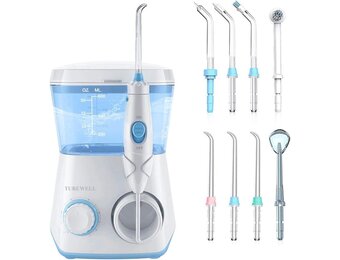 Elektrische Monddouche Wit - 10 Drukniveaus, 8 Opzetstukken - 28% Korting!