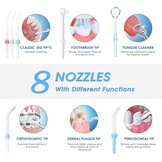 Elektrische Monddouche Wit - 10 Drukniveaus, 8 Opzetstukken - 28% Korting!