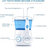 Elektrische Monddouche Wit - 10 Drukniveaus, 8 Opzetstukken - 28% Korting!