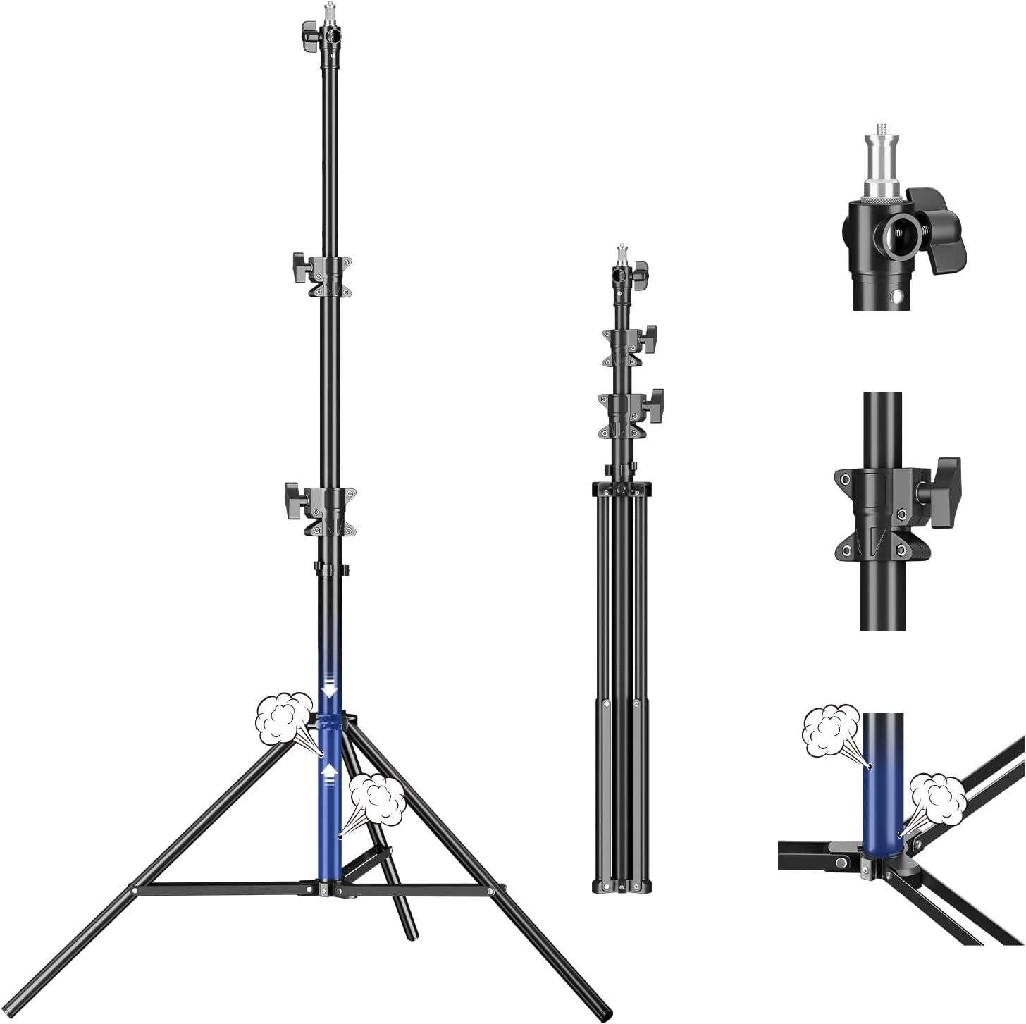 Lichtstatief 290 cm, 15 kg, Luchtgedempt, 34% Korting