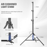 Lichtstatief 290 cm, 15 kg, Luchtgedempt, 34% Korting