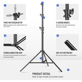 Lichtstatief 290 cm, 15 kg, Luchtgedempt, 34% Korting