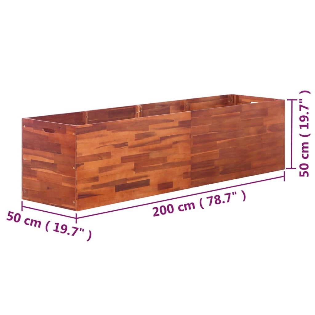Geretourneerde Houten Plantenbak 200x50x50 cm - 35% Korting!
