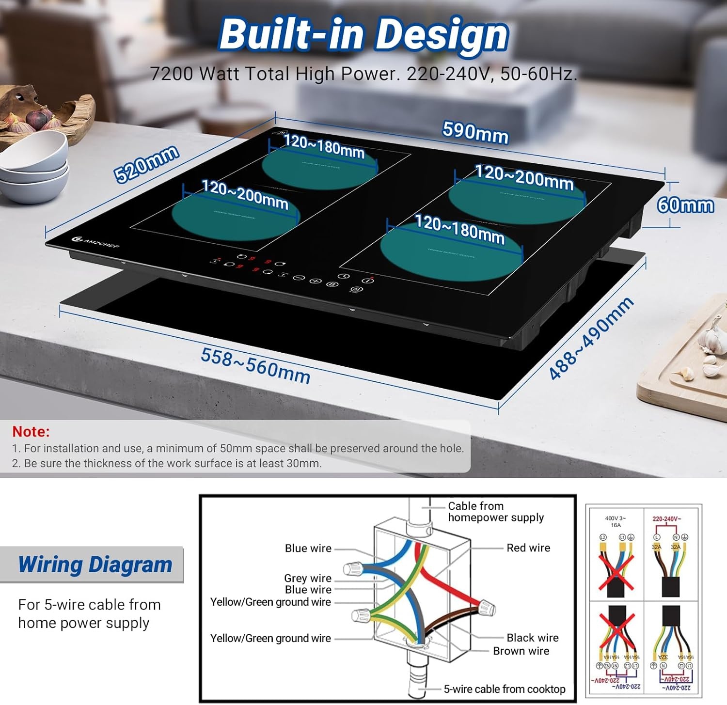 Inductiekookplaat 60cm - 4 Zones, FlexZone & Boost - 35% Korting!