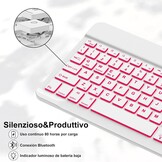 Lavendel Toetsenbord Hoesje met Verlichting - iPad 10.2" & Air 3/Pro 10.5 - 28% Korting