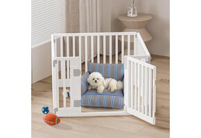 Opvouwbaar Hondenloophok HDPE Wit 89x89 cm - 34% Korting!